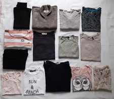 Damen Kleiderkonvolut, 14 Teile, Pullover, T-Shirt, Blusen, Tops, Kleid  Gr. S/M