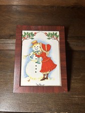 Villeroy Boch Vilbocard Porzellan Karte Miss Petticoat In Bilderrahmen Vintage