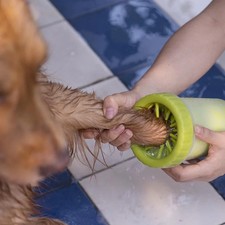 Cleverer Pfotenreiniger für Hunde Pfotenwischer Massagebürste Hund Katze Pfoten