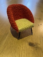 Sessel Plüsch, rot/gelb, für