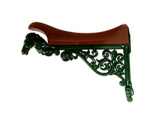 historischer Sattelhalter Pferd Aluminiumguß/Holz Antik Stil, dkl-grün