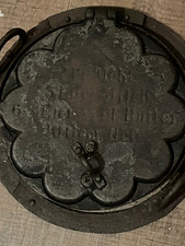 Waffeleisen  - Gusseisen - antik - mit Rezepten - beidseitig - gebraucht