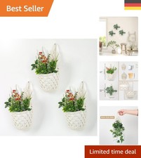 Beige Makramee Blumenampeln – 3 Hängekörbe für kreative Garten- und Wohnideen