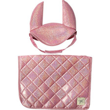 byAstrup Pink Schabracke und Fliegenhaube Glitter Hobby Horse Saddle Pad