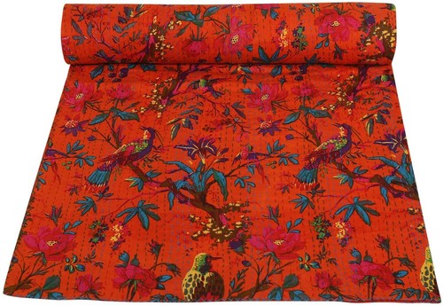 Vogel druck orange baumwolle - vogel,