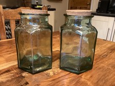 2 x große Vintage sechseckige