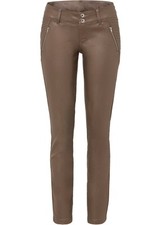 Lederimitat-Hose im Bikerstyle Gr. 36 Hellbraun Damenhose Freizeit-Pants Neu