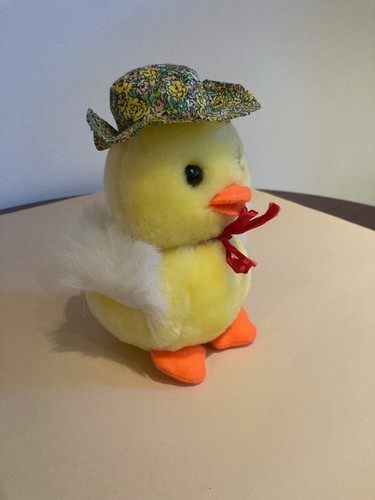 Plüsch ente gelb mit buntem - plüsch-ente,