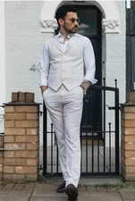 Herren Sommer Anzug Weste Hose