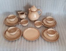 Kaffeeservice Braun Keramik 4 Personen 17 Teile + Einzeteile Kaffeekanne Ersatz