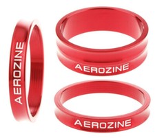 Aerozine Vorbau Spacer Ultralight 3-fach Set 2x5mm 1x10mm rot