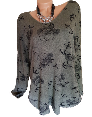Feinstrick tunika shirt bluse - feinstrick,
