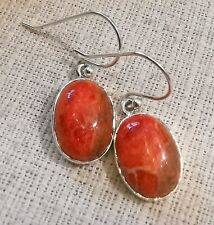 Ohrringe mit Schaumkoralle, 925er Silber - Koralle - Rot -