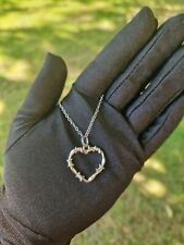 Herzkette versilbert, Stacheldraht Herz , Goth Schmuck 