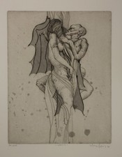 Klaus Böttger: "Vampir". Radierung. Auflage 31/100. Bezeichnet und signiert.