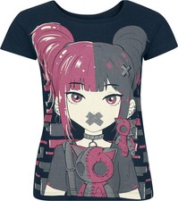 Cupcake Cult T-Shirt Damen Cute Goth T-Shirt schwarz