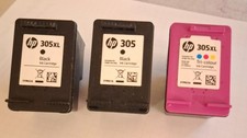 3 x HP 305 Original Black Tri