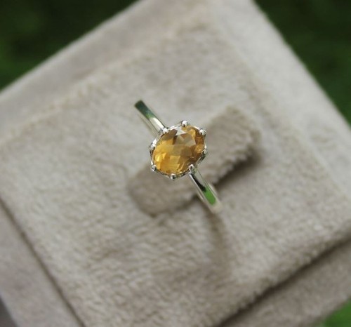 Ovalschliff citrin ring - citrin,