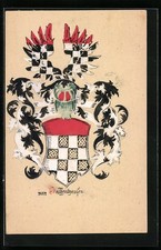 Künstler-AK Handgemalt: Von Dachenhausen, Wappen mit Ritterhelm 