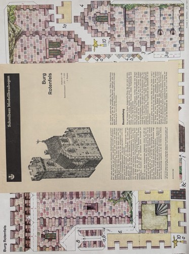 Papier bastelbogen burg - papier-bastelbogen,