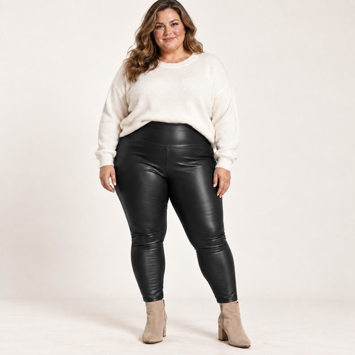 Damen leggings lederoptik - damen,