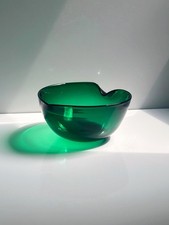 Vintage Glas Schale Glasstorm Schottland Mid Century Schüssel Grün handgemacht