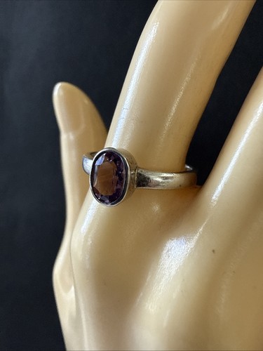 Amethyst solitär ring 925 - solitär,