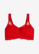 Entlastungs-BH ohne Bügel Gr. (110) G Rot Damen-Bra Oberteil Neu*