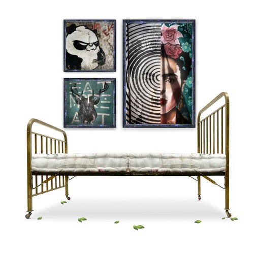 Jugendstil messingbett - jugendstil,