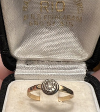 Diamant Ring 585 Gold, Art Deco, antik, Kinder, Damen RG 46. Taufe o.ä