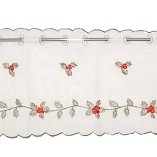 Scheibengardine Weihnachten 30 x 120 Kurzgardine Panneau Weihnachtsgardine Ilex