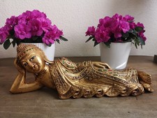 Liegender Thai Buddha - Holz - Goldfarbend - Buddha Thailand