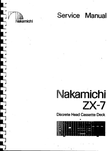 Service manual nakamichi - manual,