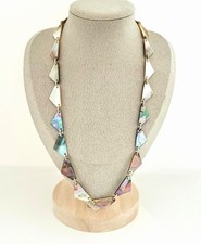 Vintage Perlmutt Kette 52cm Handarbeit Schmuck Unikat 50er Jahre