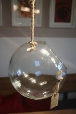 Hängende Glaskugel, Durchm. 20 cm, Fensterdeko Glaskugel z.Bepflanzen o. Dekor.