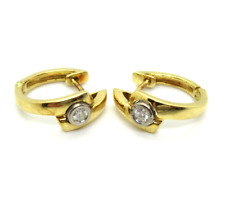 DESIGNER Ohrringe 750er 18K Gelbgold Brillant Bicolor Ohrstecker Luxury exklusiv
