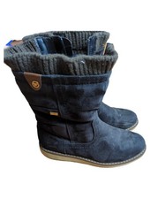 TOM TAILOR Damen Stiefelette Gr. 39 Schwarz Casual Stiefel Strickbund