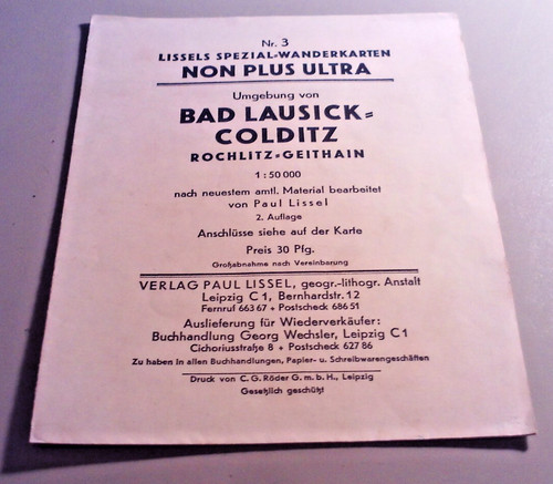 Alte wanderkarte bad lausick - bad,