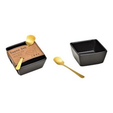 Tapas Mezze Servierschale aus Keramik Schwarz 2er Set (B/H/T) 9x5x9 Geschenkidee
