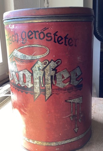 Kaffedose blech vintage groß - kaffedose,