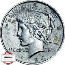 USA KM 150 One Peace Dollar von 1924 in VZ-STG  2328