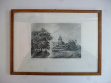 Original Stahlstich Schloss