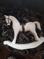 Deko holzpferd,gross,weiss braun