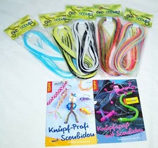5x ÖKO Scoubidou Bänder + 2x Buch Basteln Flechten ca 130 Meter  P4