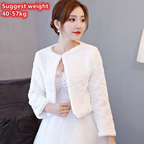 Damen kunstpelz jacke shrug - kunstpelz,