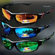 Sportbrille Polarisiert UV400 – Orange Blau Grün verspiegelt – Unisex Outdoor