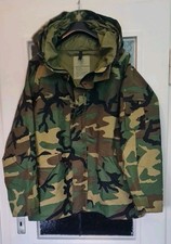 🇺🇲 US Army Parka Jacke Cold Weather Goretex Woodland M81 LARGE ECWCS -NOS- 🚨