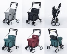Einkaufs-Rollator Carlett klappbar Einkaufstrolley mit Sitz Roller Wagen 4 Räder