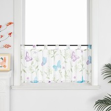 Scheibengardine Buntes Schmetterling Bistrogardine Küche Kurzstore Modern Voile