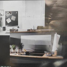 Compactor Spritzschutz Memoboard Haushalt Zubehör Silber 50 x 02 x H 90 cm prakt